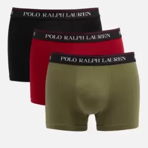 Image of Polo Ralph Lauren Logo Waistband Cotton Boxer Trunks 3 Pack - S