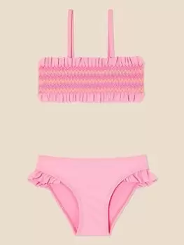 Image of Accessorize Girls Rainbow Smocking Bikini - Pink, Size Age: 7-8 Years, Women