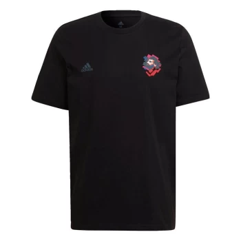 Image of adidas Salah Icon Football Graphic T-Shirt Mens - Black