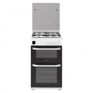 Image of Hotpoint HD5G00CCW Double Oven Gas Cooker