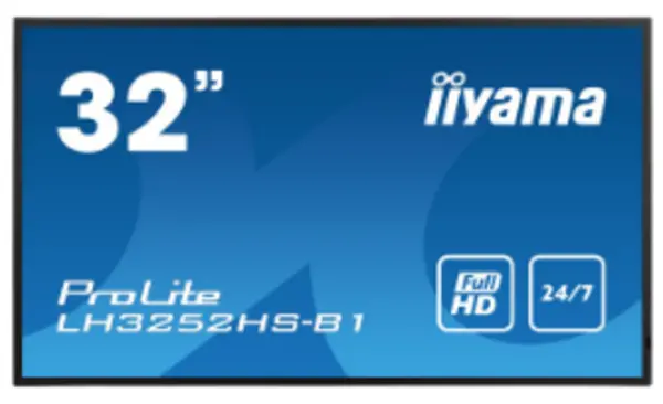 Image of iiyama LH3252HS-B1 signage display Digital signage flat panel 80cm (31.5") IPS 400 cd/m Full HD Black Built-in processor Android 8.0