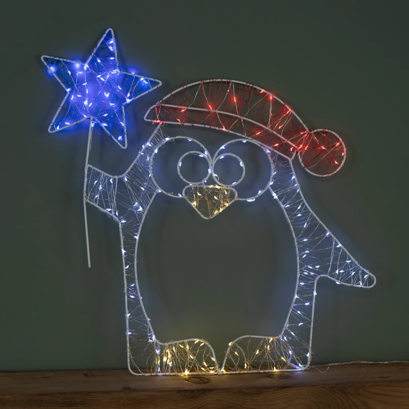 Image of 52cm Light up Christmas Penguin Dewdrop Silhouette with Twinkling LEDs