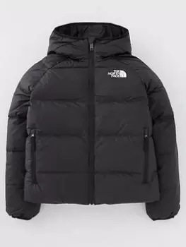 Image of The North Face Boys Printed Reversible North Down Hooded Jacket, Black, Size S=7-8 Years