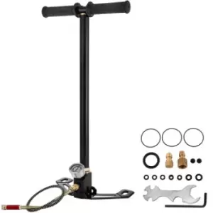 Image of VEVOR 3 Stage Hand Stirrup Pump with High grade 301 stainless steel, Stirrup Pump 4500 psi (0-30 MPa),PCP Air Gun Rifle,pcp pump with Pressure Measuri