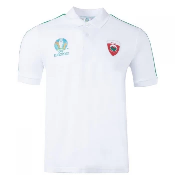 Image of UEFA Euro 2020 Wales Polo Shirt Mens - White