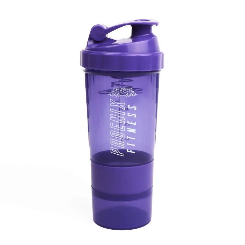 Image of Phoenix Fitness Compartment Shaker Bottles Purple unisex 700ml