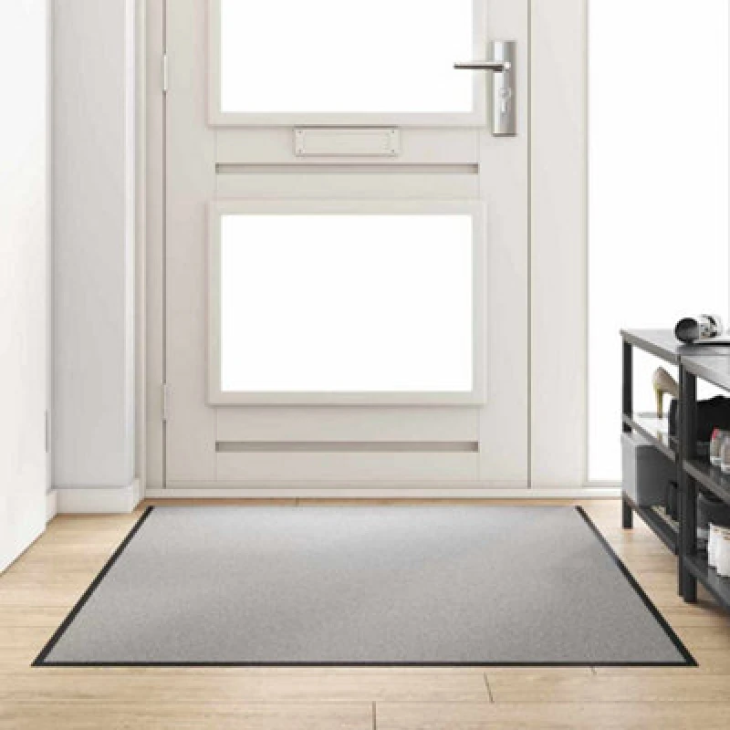 Image of Vidaxl Doormat Grey And Black 120 X 180 Cm Polypropylene And Vinyl