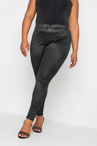 Image of Yours Faux Leather Leggings Black