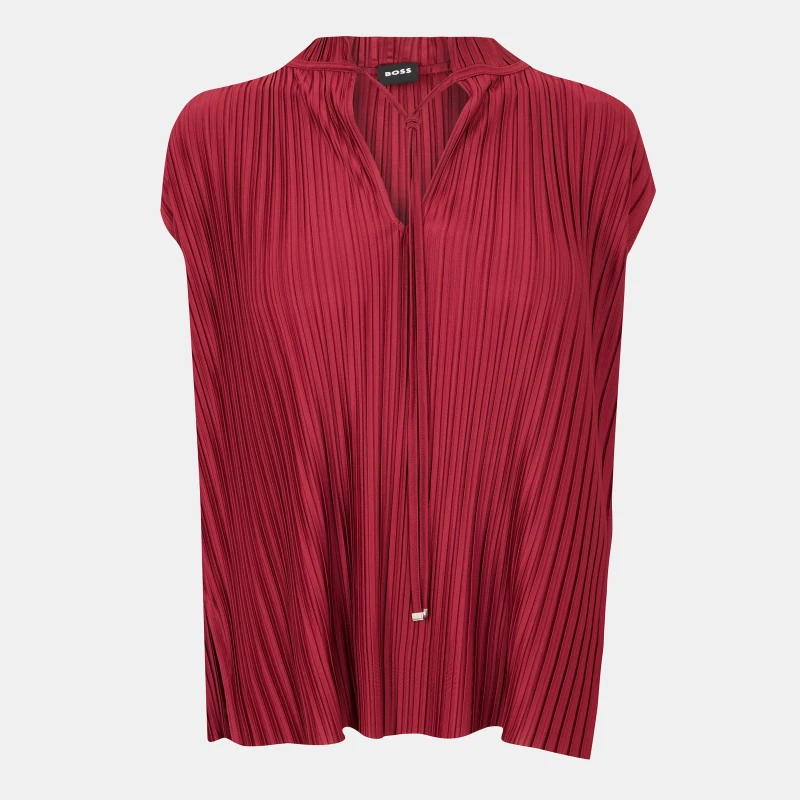 Image of Boss Womens Emalla Short Sleeve Polo Shirt Dark Red female 12 (M)