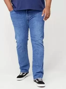 Image of Levis Big & Tall 501 Original Straight Fit Jeans - Mid Wash, Size 48, Inside Leg Long, Men