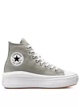 Image of Converse Chuck Taylor All Star Move Platform Canvas Hi - Grey/White, Size 6, Women