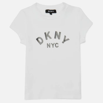 Image of DKNY Girls Short Sleeve Tee-Shirt - White - 8 Years