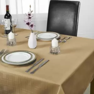 Image of Emma Barclay Chequers Tablecloth, Coffee, 63" Round Diametre