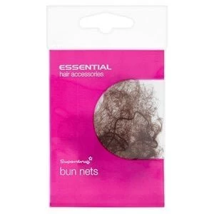 Image of Superdrug Bun Hair Nets - Light Brown x 2