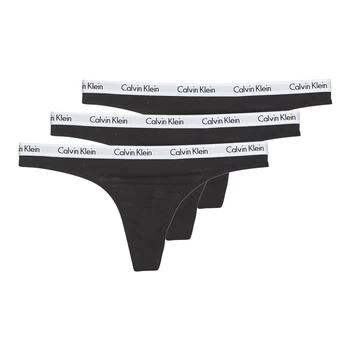 Image of Calvin Klein Jeans CAROUSEL THONG X 3 womens Tanga briefs in Black - Sizes S,M,L,XS