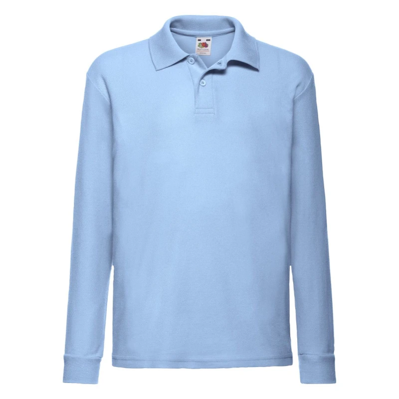 Image of Fruit Of The Loom SS320 boys's Children's polo shirt in Blue
