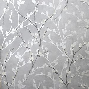 Image of Arthouse Glitter Willow Silver Wallpaper 10.05m x 53cm