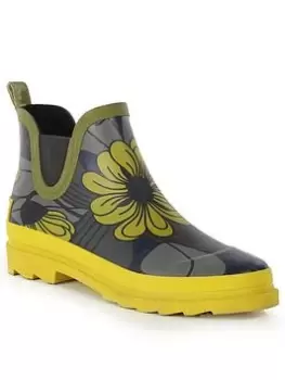 Image of Regatta X Orla Kiely Ankle Wellington Boot - Grey/Yellow, Grey/Yellow, Size 6, Women