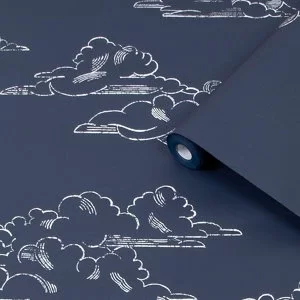 Image of Superfresco Easy Navy Clouds Smooth Wallpaper
