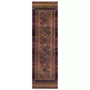Image of Oriental Weavers Gabbeh Runner Rug Multi Geo 107 68X235cm