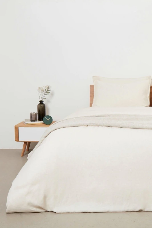 Image of Panda London Panda Bamboo & French Linen Fitted Sheet Beige