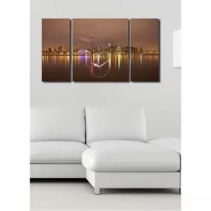 Image of 3P204045CS-19 Multicolor Decorative Canvas Wall Clock (3 Pieces)