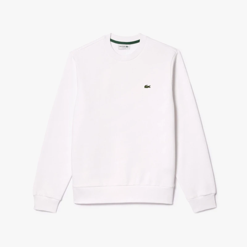Image of Lacoste Mens Basic Crew-Neck Sweatshirt White 001 male L
