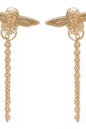 Image of Ladies Olivia Burton Gold Plated Sterling Silver Moulded Bee Chain Earrings OBJ16AME04