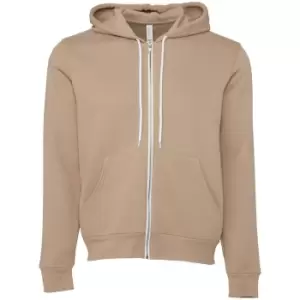 Image of Bella + Canvas Adults Unisex Full Zip Hoodie (M) (Tan)