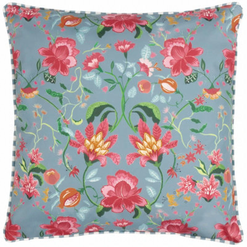 Image of Wylder Nature Claudia Floral Filled Outdoor Cushion Duck Egg Blue 45 X 45Cm, Blue 5.03E+12