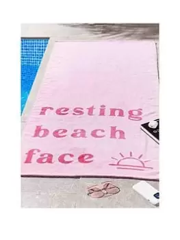 Image of Sassy B Resting Beach Face Beach Towel
