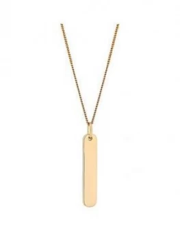Image of Simply Silver Gold Plated Sterling Silver Personalised Engravable Vertical Bar Pendant