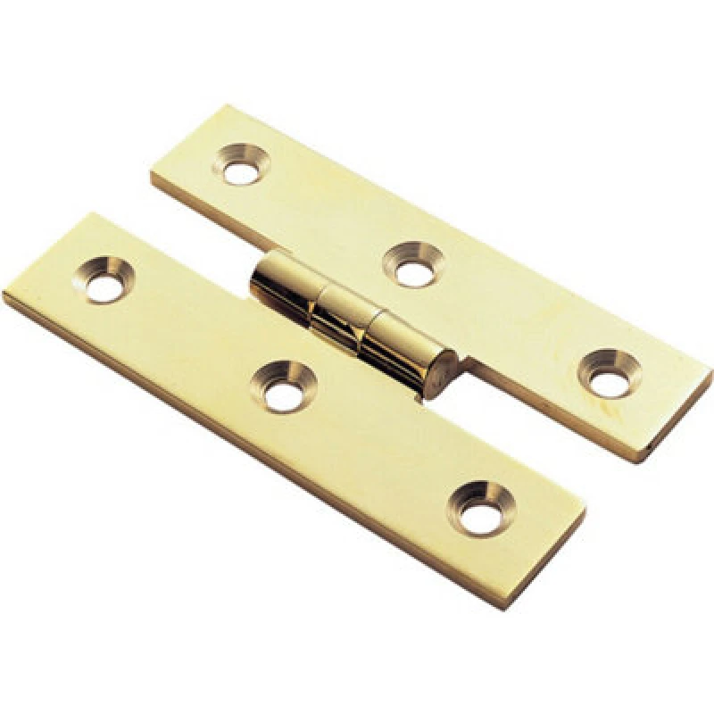 Image of Loops PAIR 63 x 38 x 2mm H Pattern Cabinet Hinge Polished Brass Cupboard Door Metallics