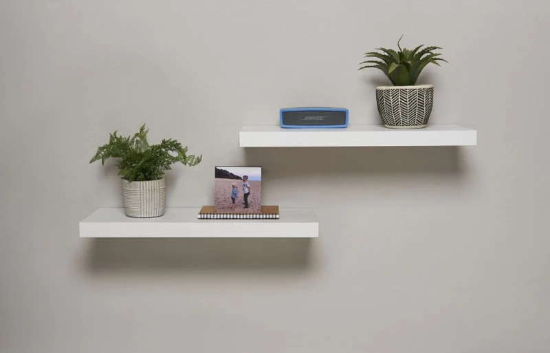 Image of Set of 2 Floating Shelves, 60cm White