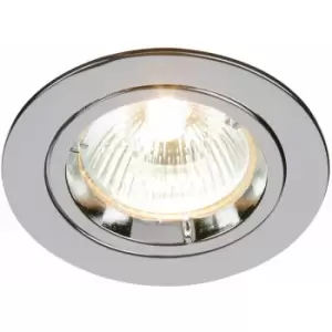 Image of Loops - Fixed Round Recess Ceiling Down Light Chrome 80mm Flush GU10 Lamp Holder Fitting