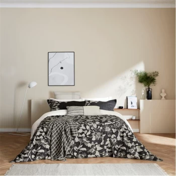 Image of Bedeck of Belfast Faiza 200TC Cotton Sateen Duvet Cover - Charcoal