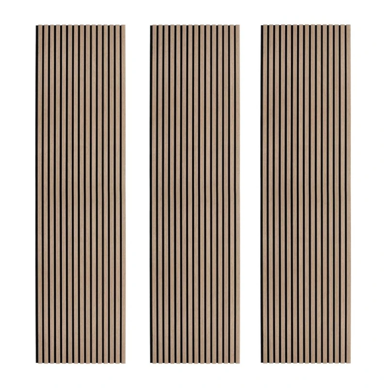 Image of Monstershop Acoustic Slat Wall Panels x 3 - Light Walnut in Brown Brown Unisex
