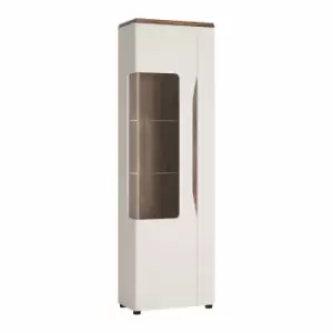 Image of Toledo 1 Door Display Cabinet Left Hand In White And Oak Effect
