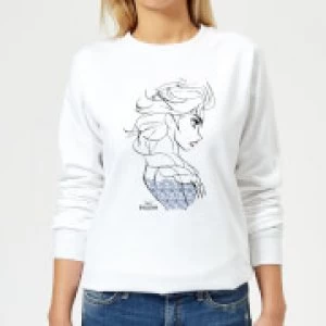 Image of Disney Frozen Elsa Sketch Strong Womens Sweatshirt - White - S