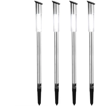 Image of 4x LED Solar Plug-in Light Garden Lamp Set With Twilight Sensor - Warm White