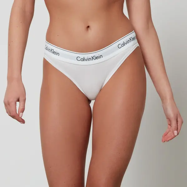 Image of Calvin Klein Womens Modern Cotton Bikini Briefs - White - XL White Underwear and Nightwear female 0000F3787E100 XL