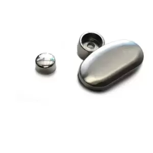 Image of Small Fitting Parts Metal Glass Cap Mirror Decoration Element - Colour Brushed Chrome - Pack of 2