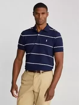 Image of Polo Ralph Lauren Golf Ralph Lauren Golf Short Sleeve Performance Pique Polo, Navy/Pink, Size L, Men