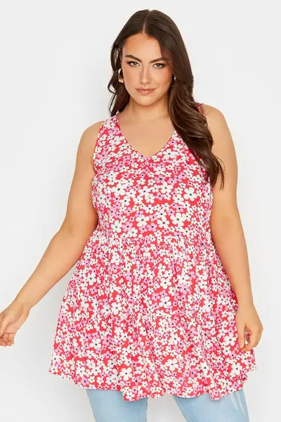 Image of Yours Printed Vest Top Red