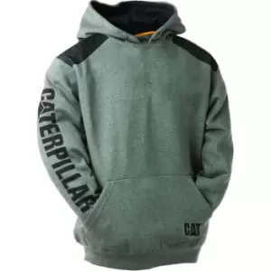 Image of CAT Workwear Mens Logo Panel Cotton/Polyester Hooded Sweatshirt 4XL - Chest 56 - 59' (143 - 150cm)