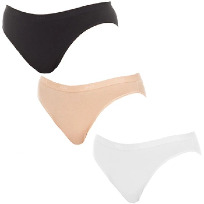 Image of Dim Pack of 3 Ecodim Pockets Knickers white + skintone + Black Women 8/10;12/14;16/18;20/22;24/26