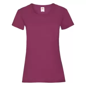 Image of Fruit Of The Loom Ladies/Womens Lady-Fit Valueweight Short Sleeve T-Shirt (Pack Of 5) (XS) (Burgundy)
