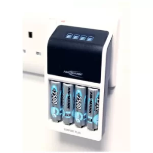 Image of Ansmann 1001-0094-44-02 Comfort Plus UK Battery Charger with 4 x A...
