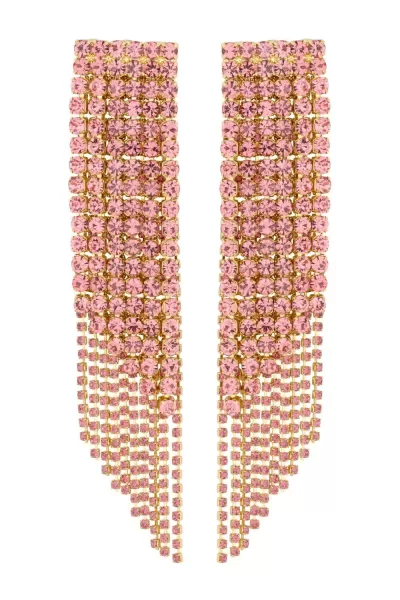 Image of Rose Gold Pink Front And Back Shower Drop Earrings