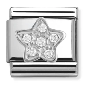 Image of Nomination CLASSIC Silvershine White Cubic Zirconia Star Charm...